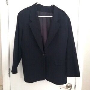 Lands' End Women's Vintage Blue Wool Blazer